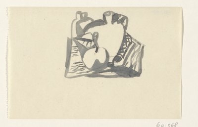 リンゴと水差しのある静物 作： Leo Gestel