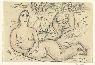 水中の 2 人の裸の女性 作： Leo Gestel
