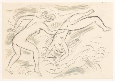 泳いでいる 2 人の裸の女性 作： Leo Gestel