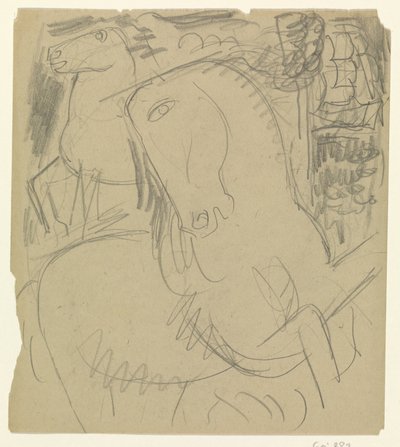 二頭の馬 作： Leo Gestel
