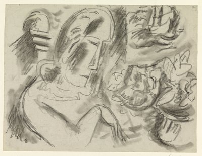 花束を持つ女性 作： Leo Gestel