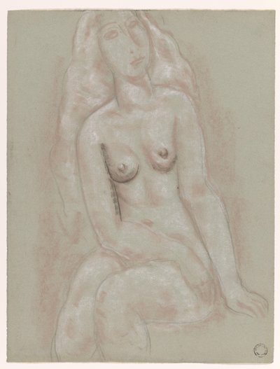 座っている女性のヌード 作： Leo Gestel