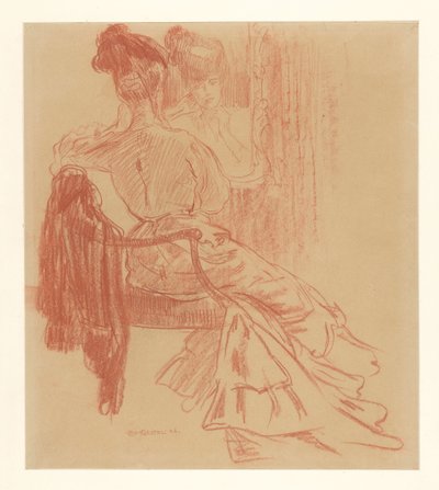鏡の前に座る女性 作： Leo Gestel