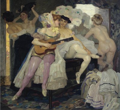 舞台裏、1905 作： Leo Putz