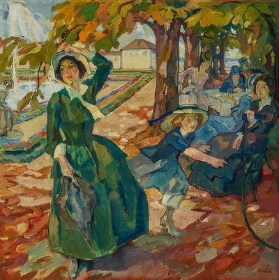 シュライスハイマー公園。 1906年頃 作： Leo Putz