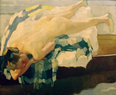 バージ船での女性のヌード 作： Leo Putz
