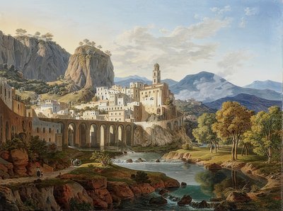 アマルフィでのアトラーニの眺め。 1834 作： Leo von Klenze