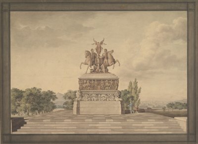 ワーテルロー直腸戦勝記念塔のデザイン、1815 年。 作： Leo von Klenze