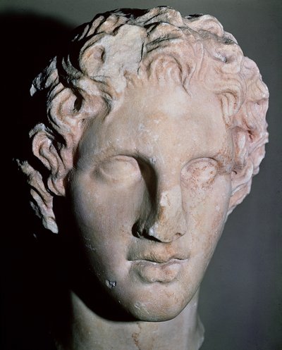 アレクサンダー大王の頭部（紀元前356～323年）（大理石製 作： Leochares Leochares