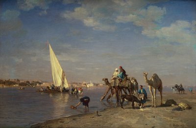 ナイル川の情景 作： Leon Auguste Adolphe Belly