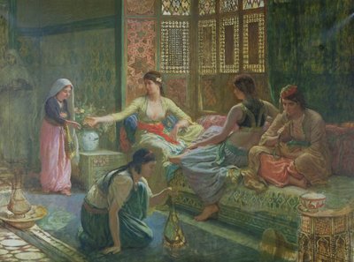 ハーレムの内部、1865年頃 作： Leon Auguste Adolphe Belly