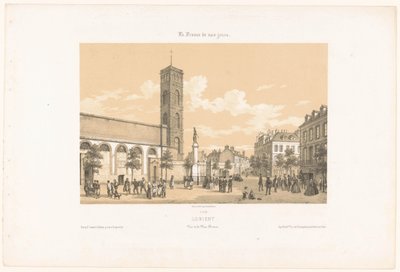 ロリアンのビソン広場の眺め ロリアン。 Vue de la place Bison (オブジェクトのタイトル) 現代フランス（シリーズタイトル） La France de nos jours (オブジェクトのシリーズ タイトル) 作： Leon Auguste Asselineau