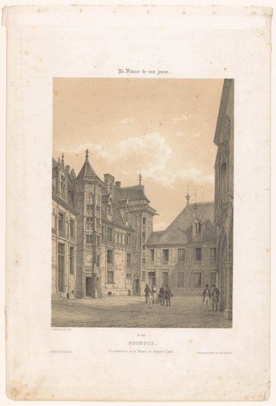 ブールジュのジャック・クール宮殿の中庭の眺め ブールジュ。 Vue intérieure de la maison de Jacques Coeur (オブジェクトのタイトル) 現代フランス（シリーズタイトル） La France de nos jours (オブジェクトのシリーズ タイトル) 作： Leon Auguste Asselineau