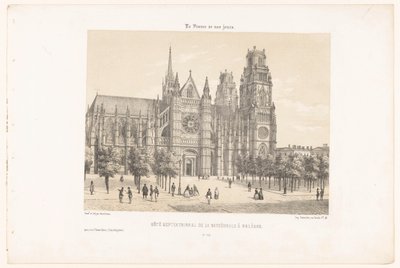 オルレアン大聖堂の眺め（北側） Côté septentrional de la cathédrale à Orléans (オブジェクトのタイトル) 現代フランス（シリーズタイトル） La France de nos jours (オブジェクトのシリーズ タイトル) 作： Leon Auguste Asselineau