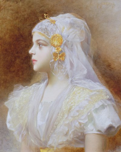 少女の肖像 作： Leon Auguste Cesar Hodebert