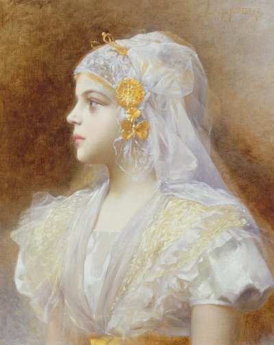 少女の肖像 作： Leon Auguste Cesar Hodebert