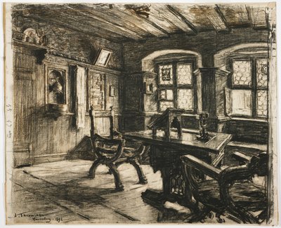 ニュルンベルクのデューラーの部屋、1896年 作： Leon Augustin Lhermitte