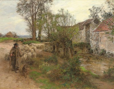 シャイリーストリートの群れの出口。シェイイ通りからの群れの出口、1904 作： Leon Augustin Lhermitte
