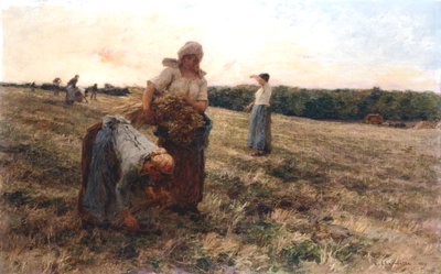 1889年の日没時のグリーナー 作： Leon Augustin Lhermitte