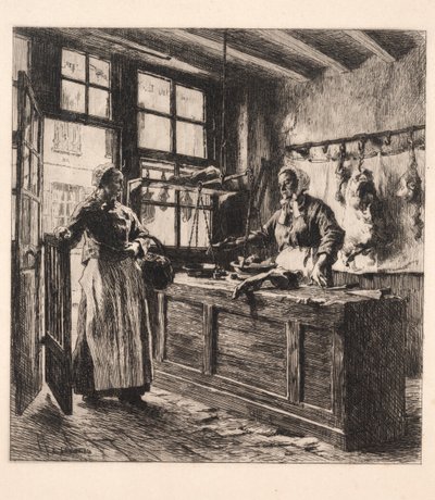 肉屋の店内 作： Leon Augustin Lhermitte