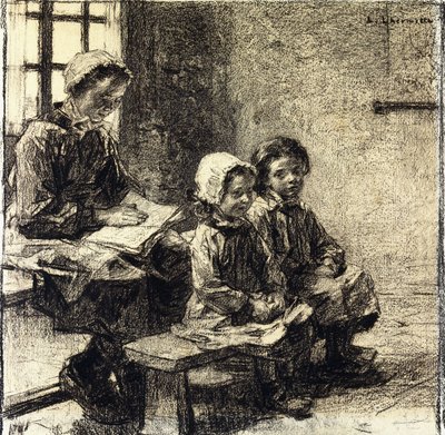 モンサンペールの学校の小さな女の子、 作： Leon Augustin Lhermitte