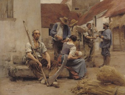 収穫者への支払い、1882 作： Leon Augustin Lhermitte