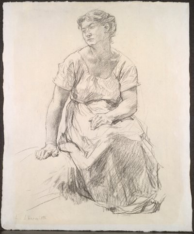 着席農民女性c。 1885年。 作： Leon Augustin Lhermitte
