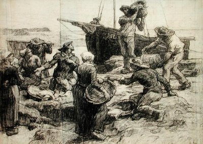 獲物の仕分け（木炭・紙） 作： Leon Augustin Lhermitte