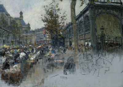 レアールの研究、1893年（カードにパステル） 作： Leon Augustin Lhermitte