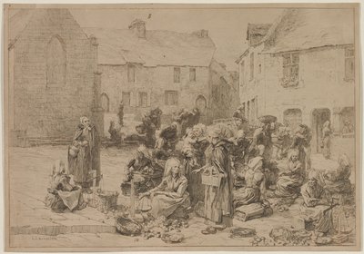 ランデルノーのアップルマーケット 作： Leon Augustin Lhermitte