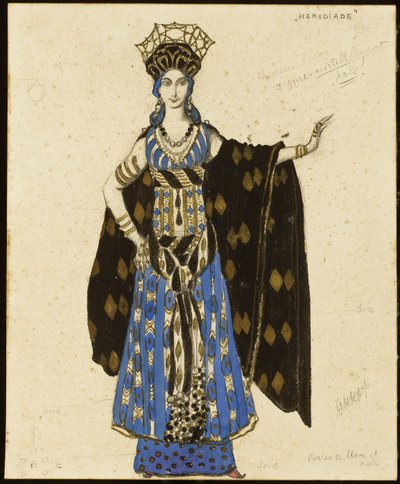 「サロメ」の衣装デザイン、ヘロディアス 作： Leon Bakst