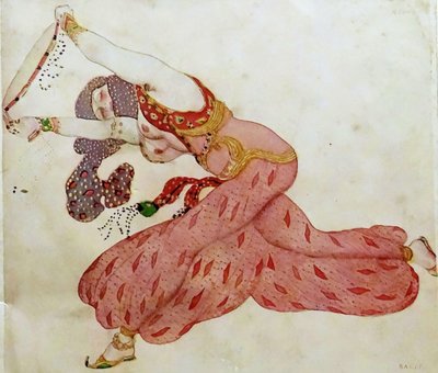アルミー。 N.リムスキーコルサコフによるバレエシェヘラザードの衣装デザイン、1910年 作： Leon Bakst