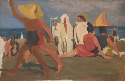 リドの入浴者、ヴェネツィアのセルジュディアギレフ、そしてビーチのヴァスラフニジンスキー 作： Leon Bakst