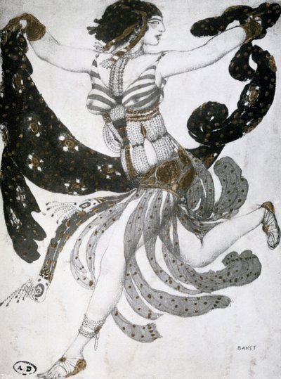 クレオパトラ、バレエ衣装のデザイン、1909 作： Leon Bakst