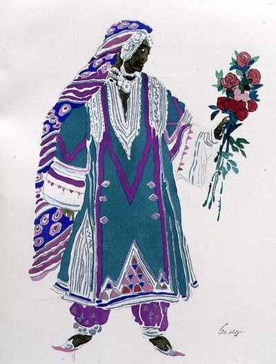 コスチュームデザイン（紙に水彩 作： Leon Bakst