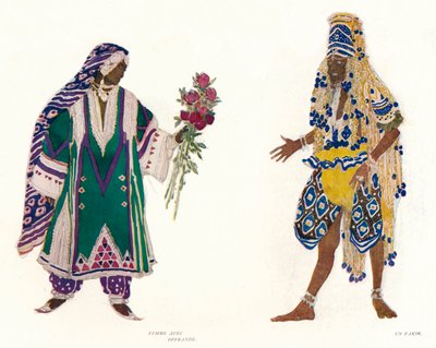 ロシアのバレエLe Dieu Bleu、c1912の衣装デザイン 作： Leon Bakst