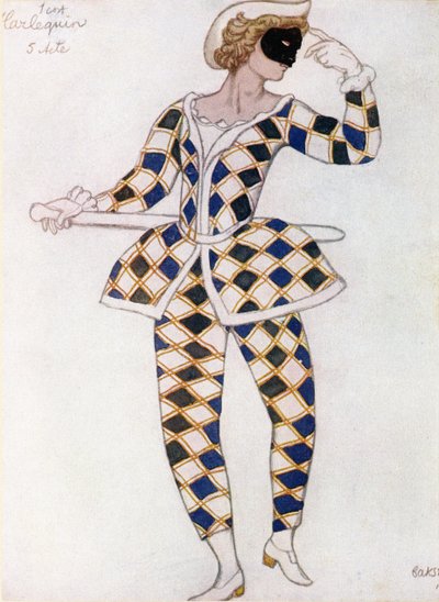 眠れる森の美女、1921年からハーレクインの衣装デザイン 作： Leon Bakst