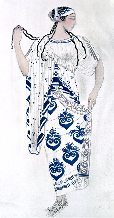 1912年にスパルタのヘレンでヘレンとしてアイダルビンスタインの衣装デザイン 作： Leon Bakst