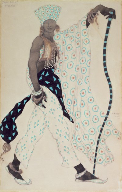 `ル・ペレランの衣装デザイン：ブルー・ゴッド、1912 作： Leon Bakst
