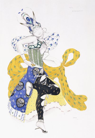 1911年の「ラペリ」におけるマダムトルチャノーヴァのコスチュームデザイン 作： Leon Bakst