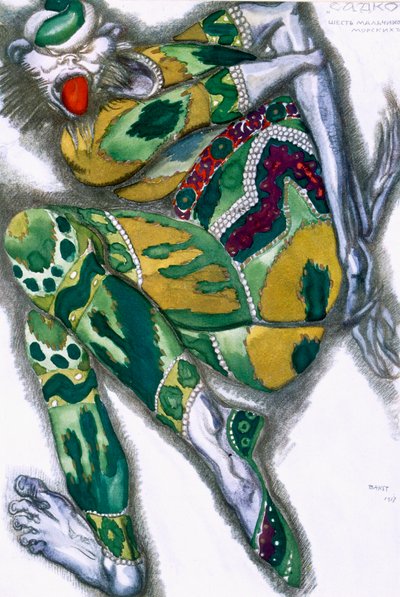 Seefenfel」の衣装デザイン、Sadkoより 作： Leon Bakst