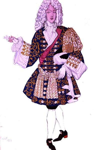 眠れる森の美女」より「英国の花婿」の衣装デザイン 作： Leon Bakst