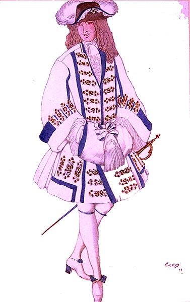 眠れる森の美女』の「フラマンの花婿」の衣装デザイン 作： Leon Bakst