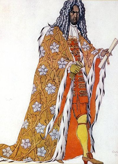 眠れる森の美女』の「The Master of Ceremonies」の衣装デザイン 作： Leon Bakst