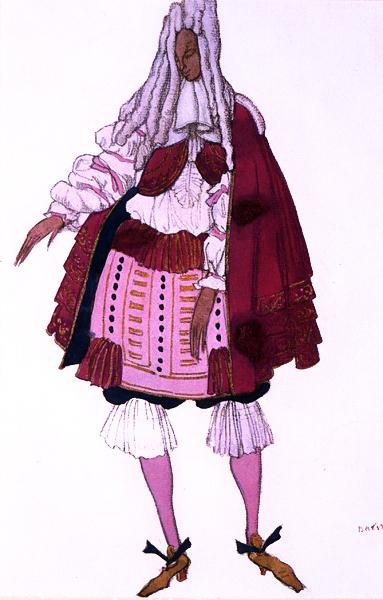 眠れる森の美女」より「洗礼の廷臣」の衣装デザイン 作： Leon Bakst