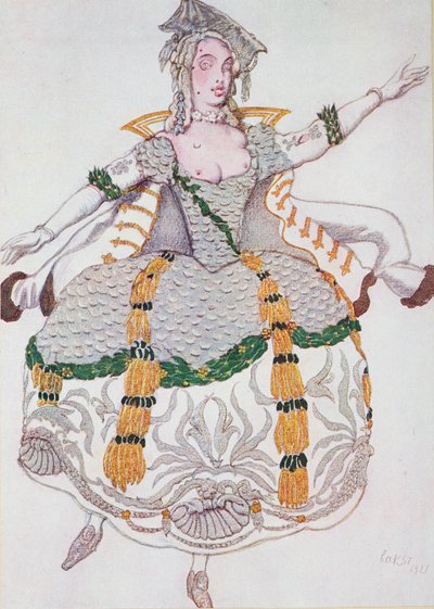 『眠れる森の美女』マズルカ（レディ）の衣装デザイン 作： Leon Bakst