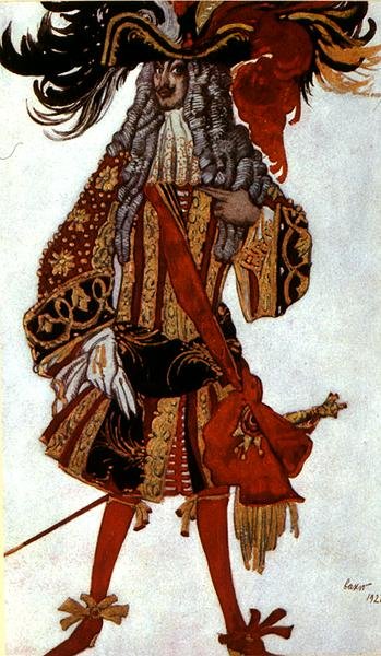 眠れる森の美女」より「大臣」の衣装デザイン 作： Leon Bakst