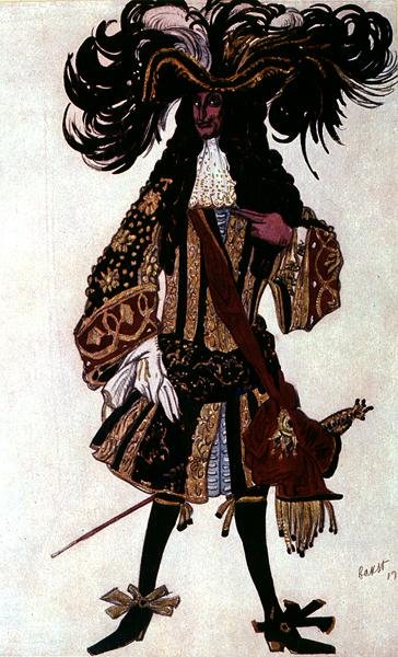 眠れる森の美女」より「隣りの王子様」の衣装デザイン 作： Leon Bakst