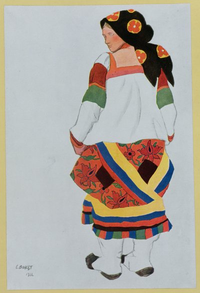 農民の娘」の衣装デザイン 作： Leon Bakst