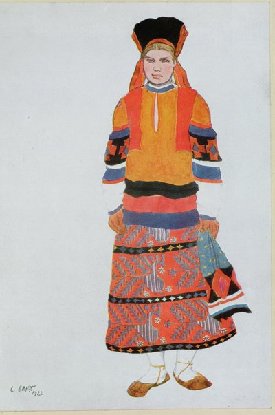 農民の娘」の衣装デザイン 作： Leon Bakst